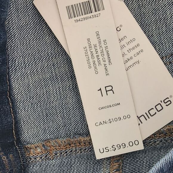 Chico's distressed raw hem jeans - Picture 11 of 16